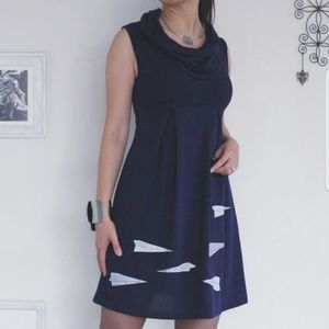 Paper Airplane Cowl Neck Dress